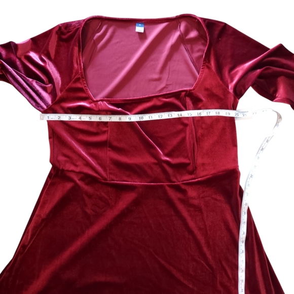 Old Navy Fit and Flare Velvet Mini Dress NWT Scarlet 2X - Picture 12 of 15